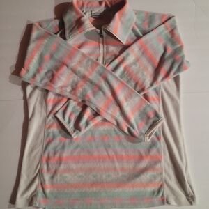 Columbia Women's Aztec Design Sweatshirt - Pink, Green, Cream Size XL 22x26